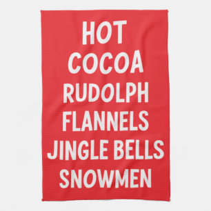 Linge De Cuisine Cacao Chaud Rudeolph Chemises en Flanelle Grelots 