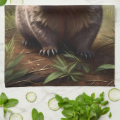 Linge De Cuisine "Caché dans les broussailles : un wombat australie (Plié)