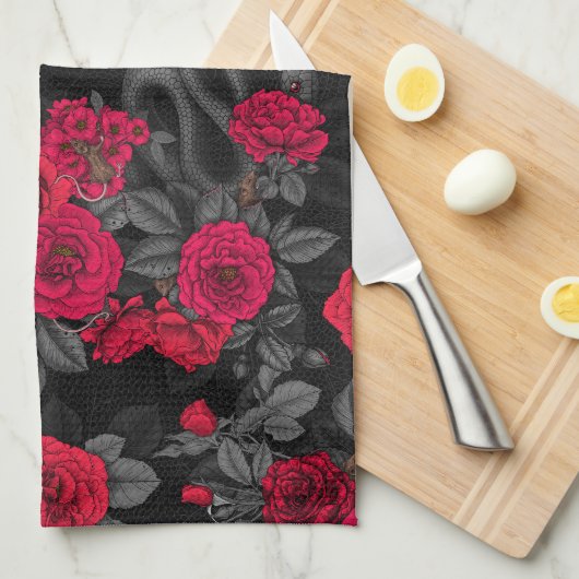 Linge De Cuisine Caché en rose (Quart Plié)