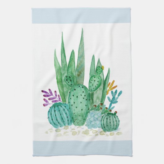 Linge De Cuisine Cactus, aquarelle (Vertical)