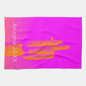 Linge De Cuisine Cactus Art Arizona Année Hot rose Orange Moderne (Horizontal)