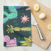 Linge De Cuisine Cactus dessiné à la main : sans couture scandinave (Quart Plié)