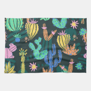 Linge De Cuisine Cactus dessiné à la main : sans couture scandinave