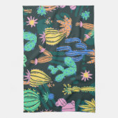 Linge De Cuisine Cactus dessiné à la main : sans couture scandinave (Vertical)