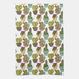 Linge De Cuisine Cactus et Succulents d'intérieur dans le motif de