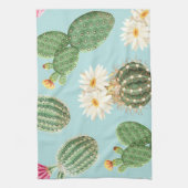 Linge De Cuisine Cactus, fleurs roses : décor clair (Vertical)