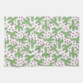 Linge De Cuisine Cactus illustré et motif de fleurs rose (Horizontal)