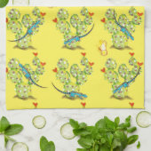 Linge De Cuisine Cactus jaune Lizard Butterfly Desert Sud-ouest (Plié)