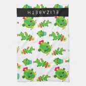 Linge De Cuisine Cactus mignons, Cactus Motif, Succulent, Votre Nom (Vertical)