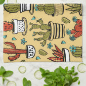 Linge De Cuisine Cactus Succulent : Esquisse tirée à la main (Plié)