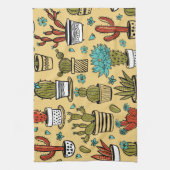 Linge De Cuisine Cactus Succulent : Esquisse tirée à la main (Vertical)