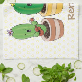 Linge De Cuisine Cactus trio chantante mignonne dessin animé (Plié)