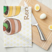 Linge De Cuisine Cactus trio chantante mignonne dessin animé (Quart Plié)