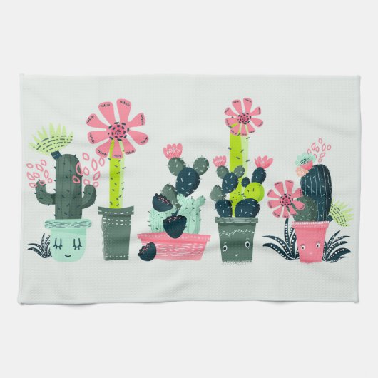Linge De Cuisine Cactus Vert (Horizontal)