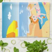 Linge De Cuisine Cadeau anniversaire de enfant de plage (Plié)