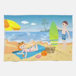 Linge De Cuisine Cadeau anniversaire de enfant de plage