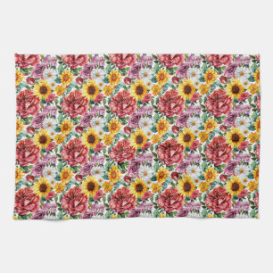 Linge De Cuisine Cadeau d'anniversaire Composition florale vibran