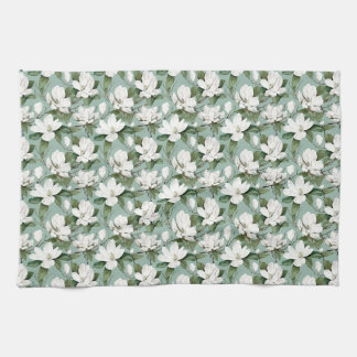 Linge De Cuisine Cadeau d'anniversaire | Fleur Magnolia Blanche san