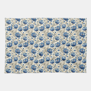 Linge De Cuisine Cadeau d'anniversaire Flore bleu transparent