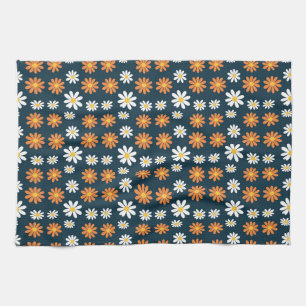 Linge De Cuisine Cadeau d'anniversaire Marguerite orange et blanc