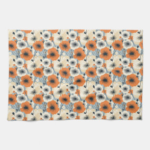 Linge De Cuisine Cadeau d'anniversaire Orange, Blanc et Noir Sans