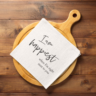 Linge De Cuisine Cadeau de citation romantique noire tendance