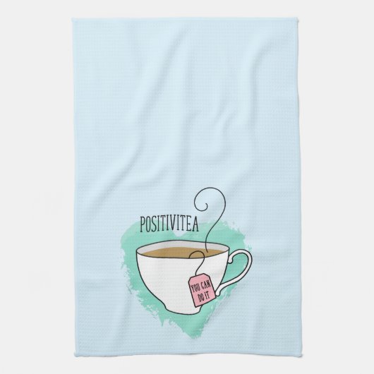 Linge De Cuisine Cadeau de Cute Positivitea pour Amateur de Thé (Vertical)