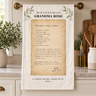 Linge De Cuisine Cadeau de famille de recette manuscrite personnali