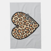 Linge De Cuisine Cadeau de la Saint-Valentin cœur de léopard mignon (Vertical)