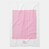 Linge De Cuisine Cadeau de mariage personnalisé rayé rose blanc (Vertical)