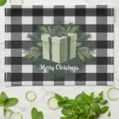 Linge De Cuisine Cadeau de Noël Plaid Buffalo | Vacances vertes (Plié)
