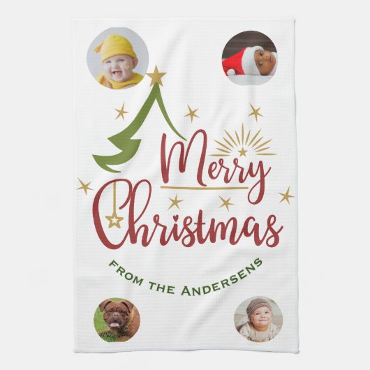 Linge De Cuisine Cadeau de vacances 🎄 photo personnalisé (Vertical)