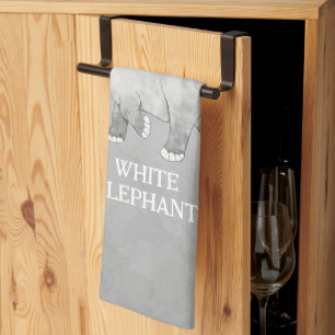 Linge De Cuisine Cadeau Farce Éléphant Blanc