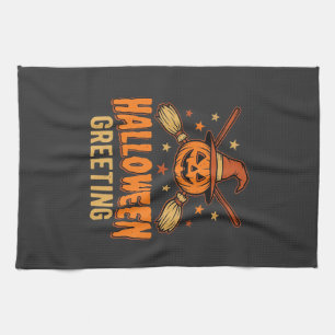 Linge De Cuisine Cadeau Halloween Sorcière Citrouille Design Vintag