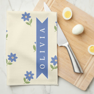 Linge De Cuisine Cadeau personnalisé avec motif de fleur sauvage bl