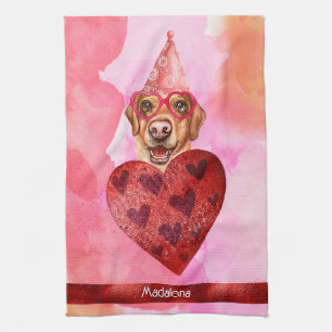 Linge De Cuisine Cadeau personnalisé de la Saint-Valentin rose pour