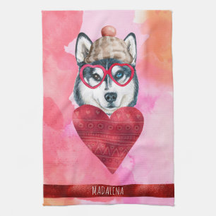 Linge De Cuisine Cadeau personnalisé de la Saint-Valentin rose pour