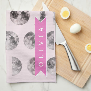 Linge De Cuisine Cadeau Personnalisé Motif de Chat Rose Mignon pour