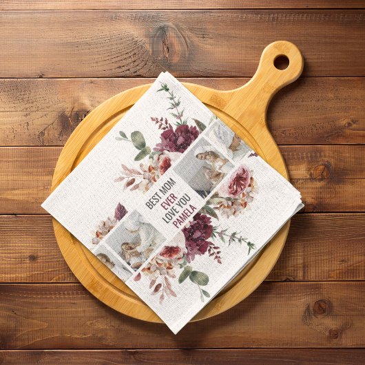 Linge De Cuisine Cadeau photo de collage moderne Fleurs de photos B