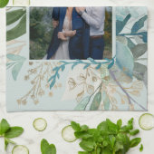 Linge De Cuisine Cadeau photo mariage GREENERY Moderne Personnalisé (Plié)