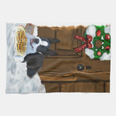 Linge De Cuisine Cadeaux de Noël Boston Terrier (Horizontal)