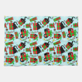 Linge De Cuisine Cadeaux de Noël de chat noir (Horizontal)