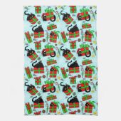 Linge De Cuisine Cadeaux de Noël de chat noir (Vertical)