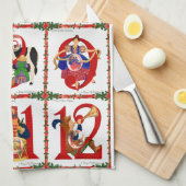 Linge De Cuisine Cadeaux d'impression de courtepoint de 12 jours de (Quart Plié)