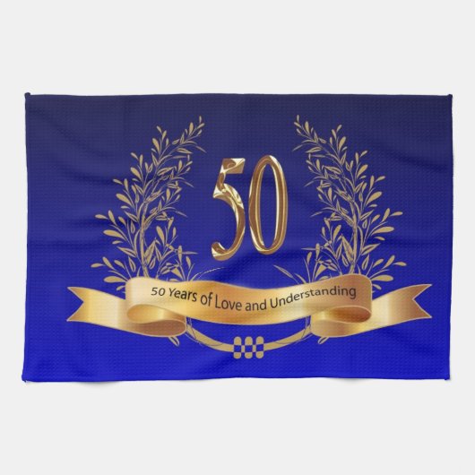 Linge De Cuisine Cadeaux du 50e anniversaire Mariage (Horizontal)