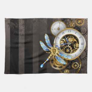Linge De Cuisine Cadran Steampunk avec Libellule