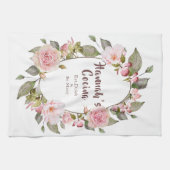 Linge De Cuisine Cadre floral "Cocina " de roses roses (Horizontal)