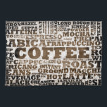 Linge De Cuisine Café<br><div class="desc">Le café dactylographie comme la crème,  le latte,  le cappucino,  etc. tout énumérés à un arrière-plan orienté grunge. Idéal pour le café hanté !</div>