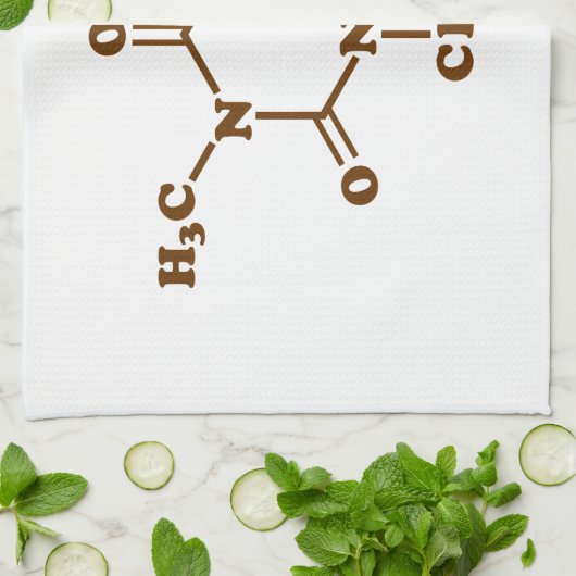 Linge De Cuisine Café caféine Formule chimique moléculaire (Plié)