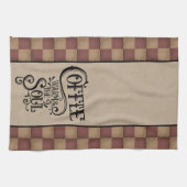 Linge De Cuisine Café Échauffe L'Âme - Style Primitif (Horizontal)